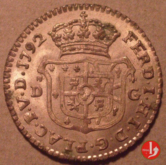 1/4 di lira di Piacenza 1792 (Parma)