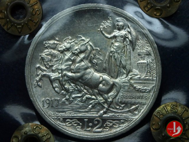 2 lire quadriga briosa 1917 (Roma)