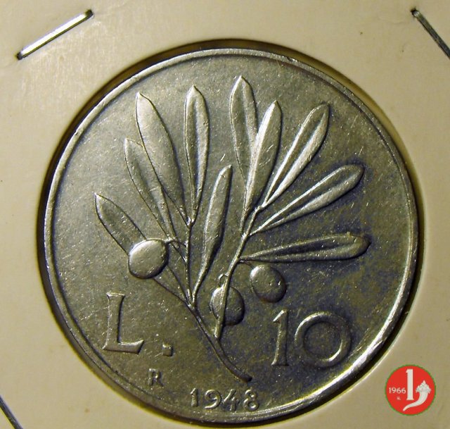 10 lire olivo 1948 (Roma)