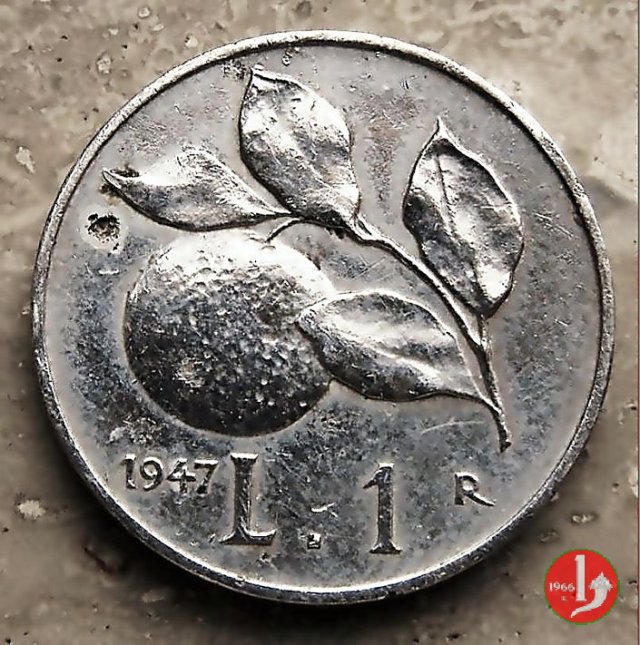 1 lira arancia 1947