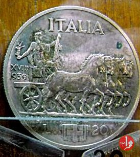 20 lire quadriga lenta 1939 (Roma)