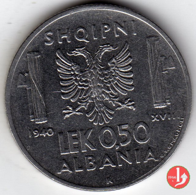 0,50 lek 1940 (Roma)