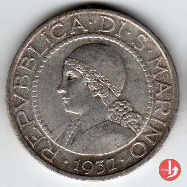 5 lire 1937 (Roma)