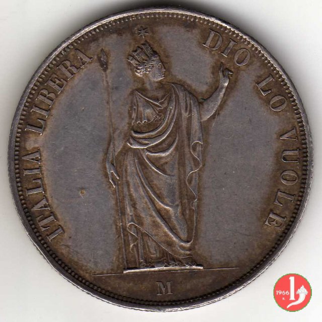 5 lire italiane 1848 (Milano)