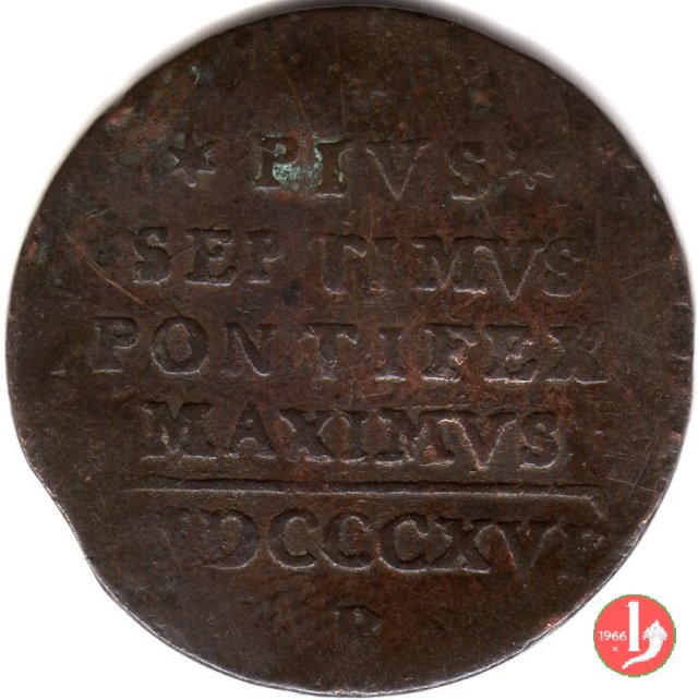 Mezzo Baiocco del 4° tipo 1816 (Bologna)