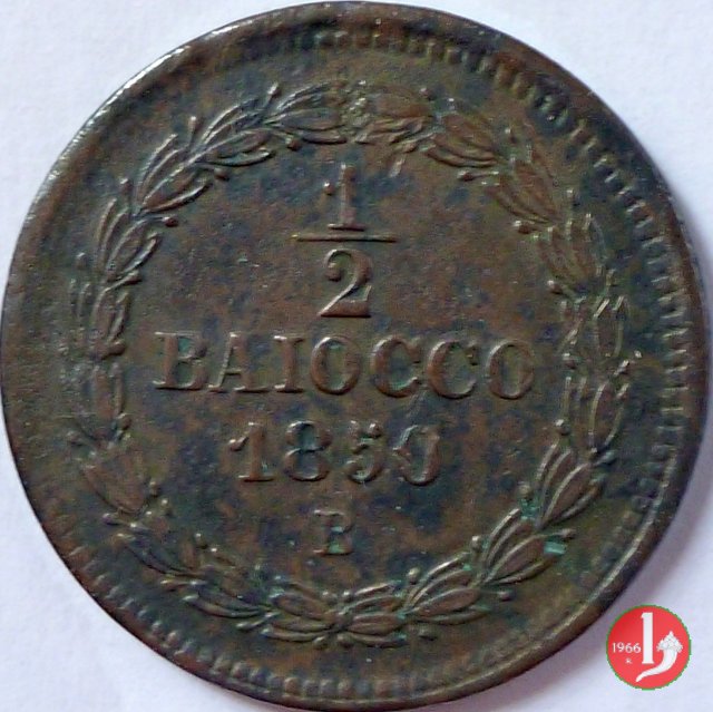 1/2 baiocco scudo a targa 1850 (Bologna)