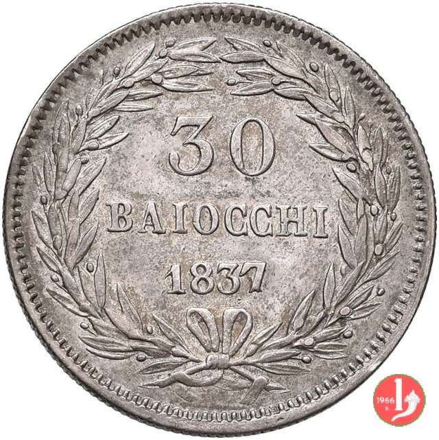 30 Baiocchi (Testone) 1837 (Bologna)