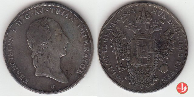 scudo nuovo da 6 lire 1824 (Venezia)