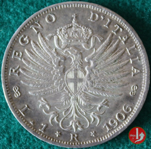 1 lira aquila sabauda 1906 (Roma)