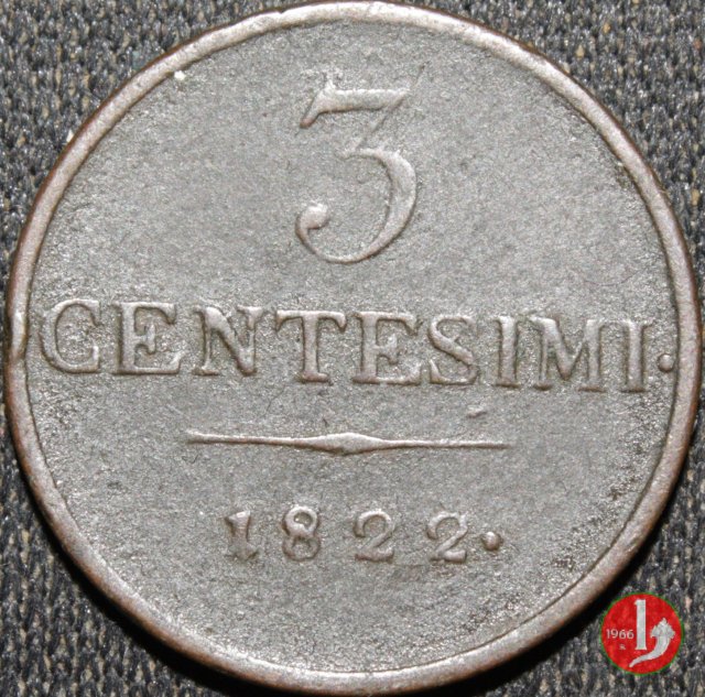 3 centesimi 1822 (Milano)