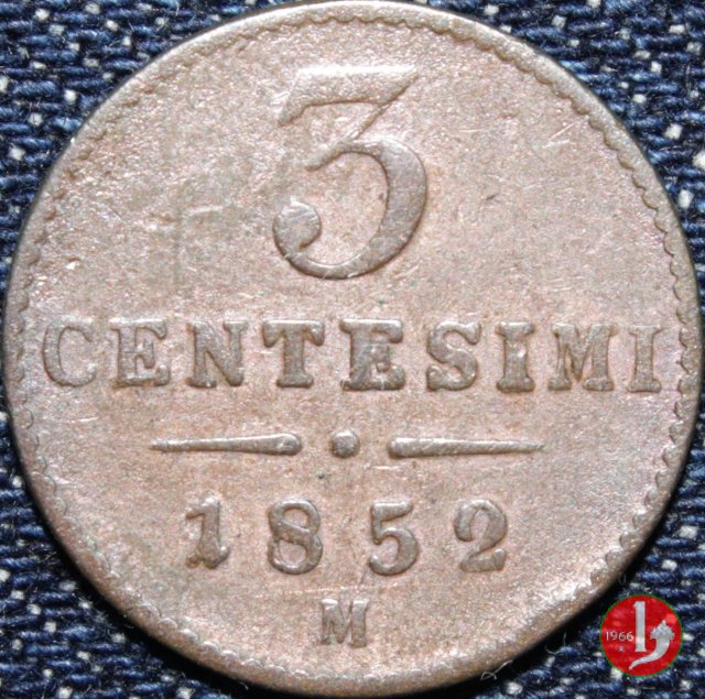 3 centesimi 1852 (Milano)