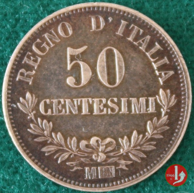 50 centesimi valore 1863 (Milano)