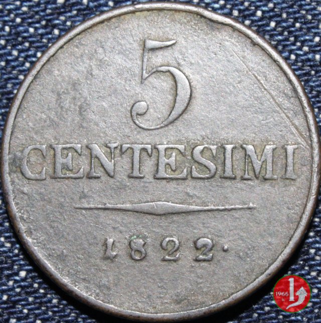 5 centesimi 1822 (Milano)