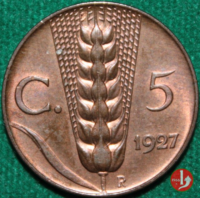 5 centesimi spiga 1927 (Roma)