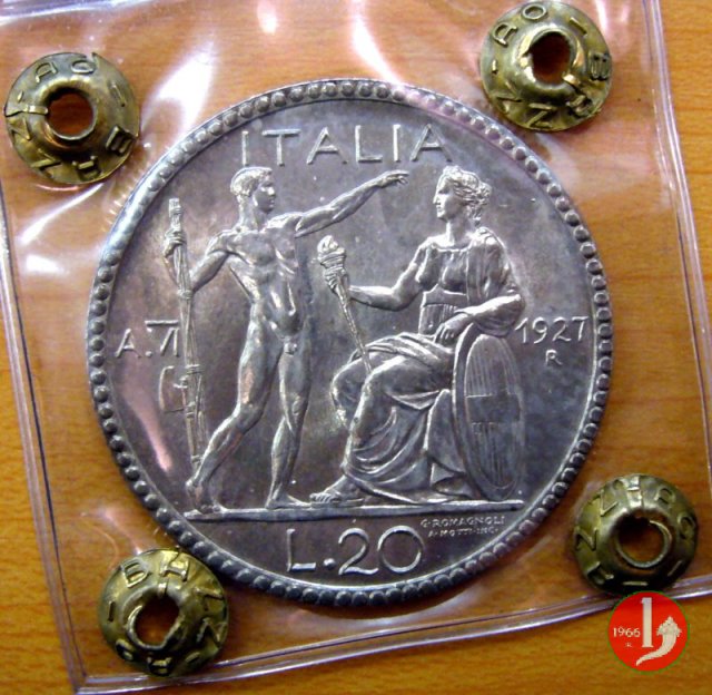 20 lire littore 1927 (Roma)