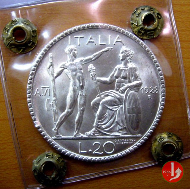 20 lire littore 1928 (Roma)