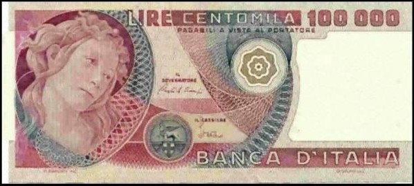 100.000 lire Botticelli 1978