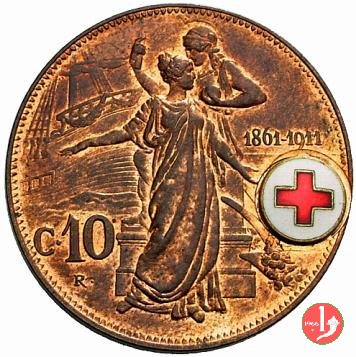 10 centesimi - Croce Rossa Italiana 1914 (Roma)
