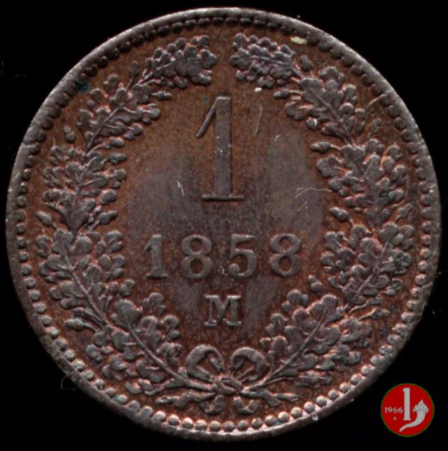 1 Kreuzer o 1 Carantano 1858 (Milano)