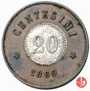 20 centesimi bimetallica scudo 1860 (Bologna)