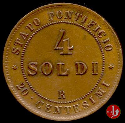 4 soldi o 20 centesimi 1868 (Roma)