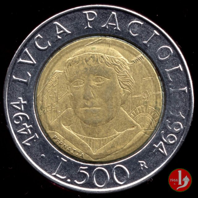 500 lire Pacioli 1994 (Roma)