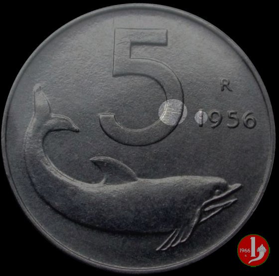 5 lire delfino 1956