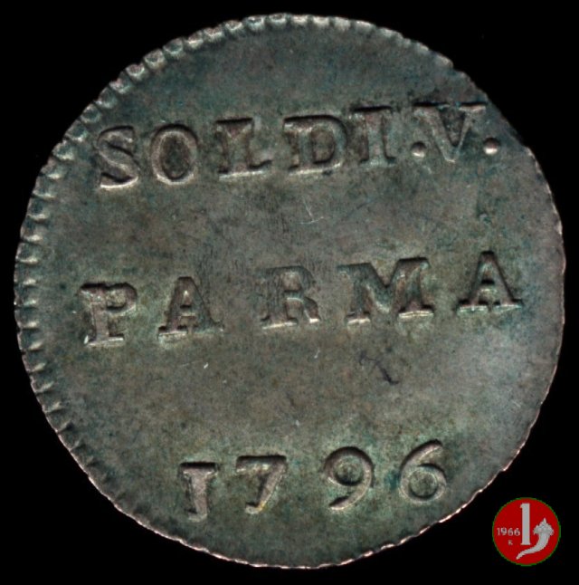 5 soldi o quarto di lira 1796 (Parma)