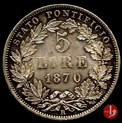 Scudo da 5 lire 1870 (Roma)