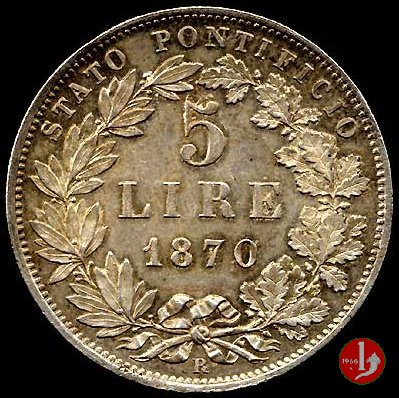 Scudo da 5 lire 1870 (Roma)