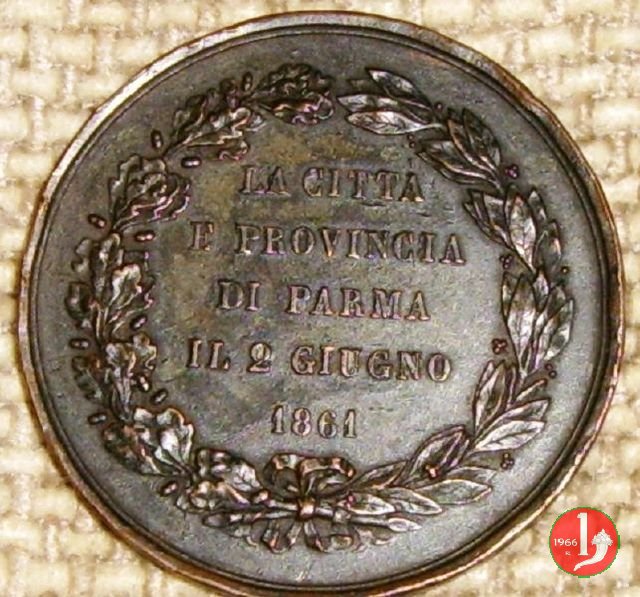 medaglia a Vittorio Emanuele II 1861 (Parma)