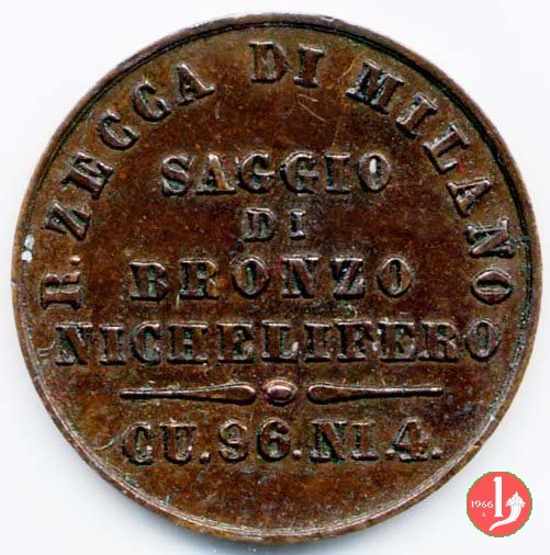 saggio di bronzo nichelifero 1860 (Milano)