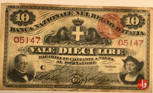 10 Lire Nuovo Tipo 1866