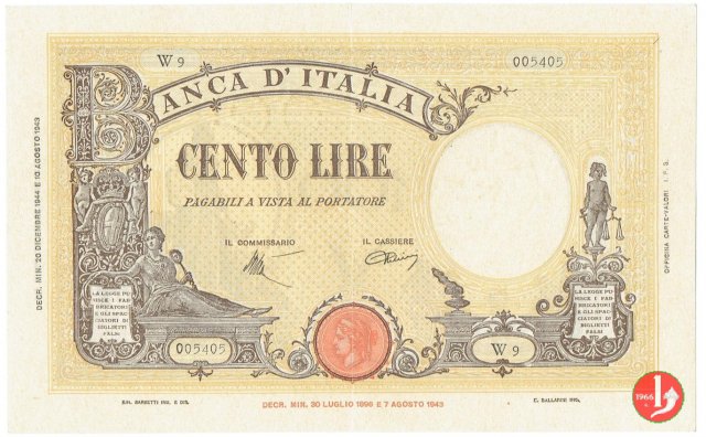 100 Lire Barbetti "Grande B" 1944