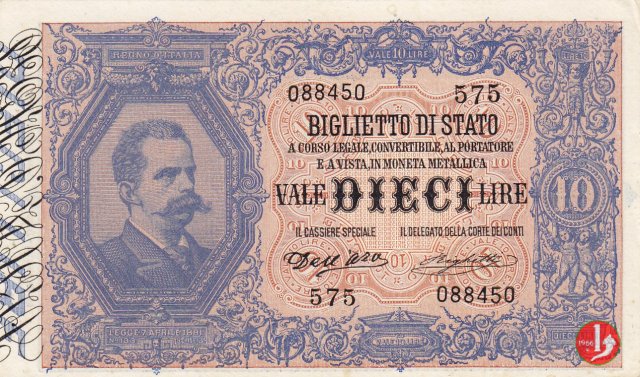 10 Lire 1892