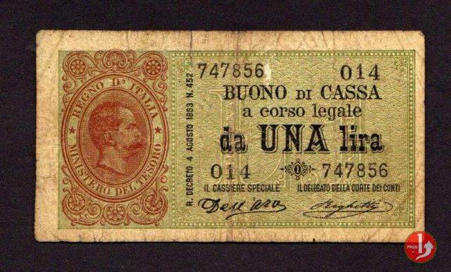 1 Lira Primo & Secondo Tipo 1893