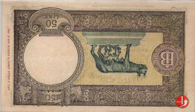 50 Lire Lupetta "B.I." L'Aquila" 1943