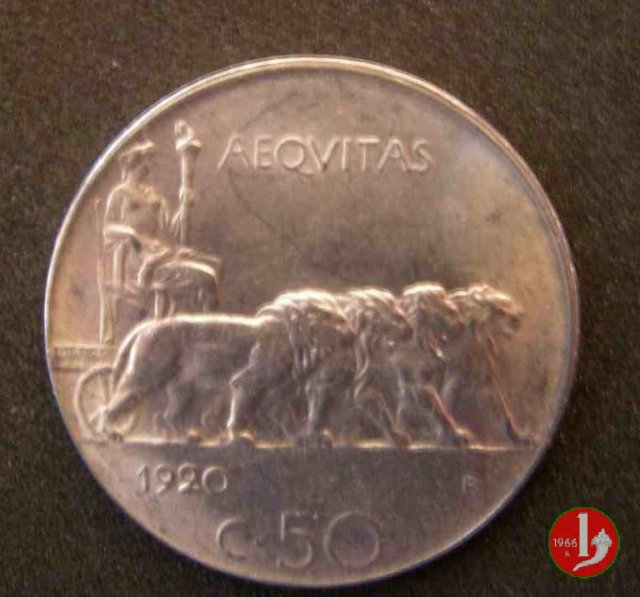 50 centesimi leoni 1920 (Roma)