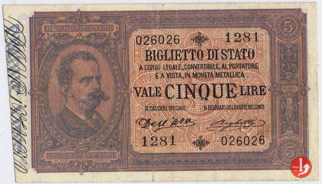 5 Lire Umberto I 1901