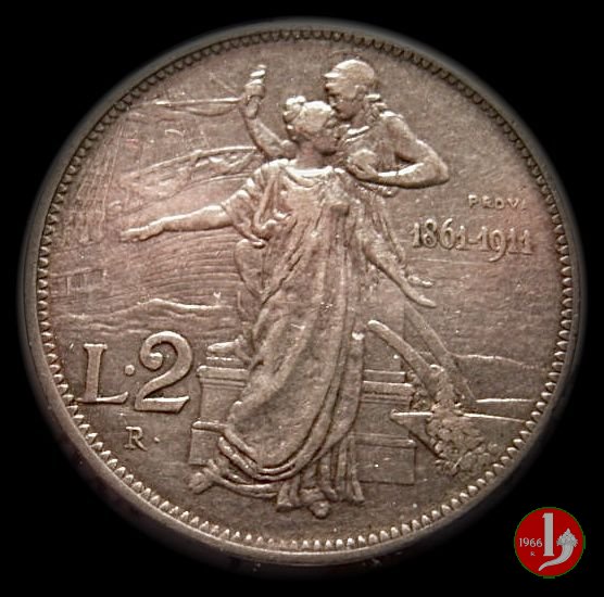 prova 2 lire 50° Unità d'Italia 1911 (Roma)