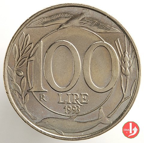 100 lire Italia turrita 1993 (Roma)