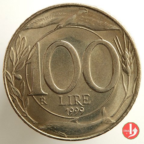 100 lire Italia turrita 1999 (Roma)