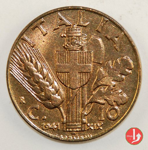 10 centesimi impero bronzital 1941 (Roma)