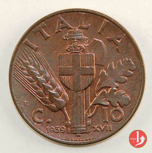 10 centesimi impero rame 1939 (Roma)