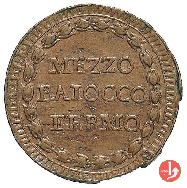 1/2 baiocco (anno PMO) 1798 (Fermo)