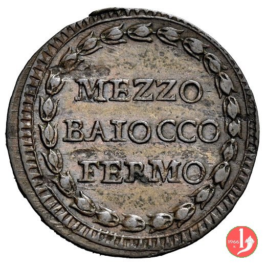 1/2 baiocco (anno PMO) 1798 (Fermo)