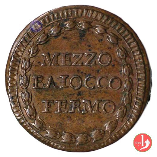 1/2 baiocco (anno PMO) 1798 (Fermo)