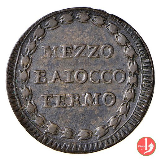 1/2 baiocco (anno PMO) 1798 (Fermo)