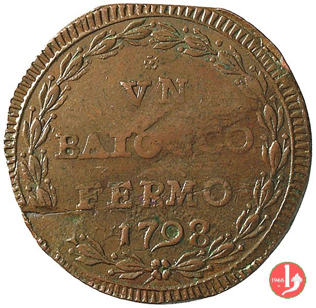 1 baiocco (anno I) 1798 (Fermo)