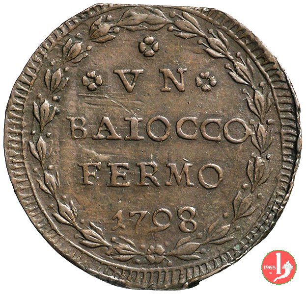 1 baiocco (anno I) 1798 (Fermo)